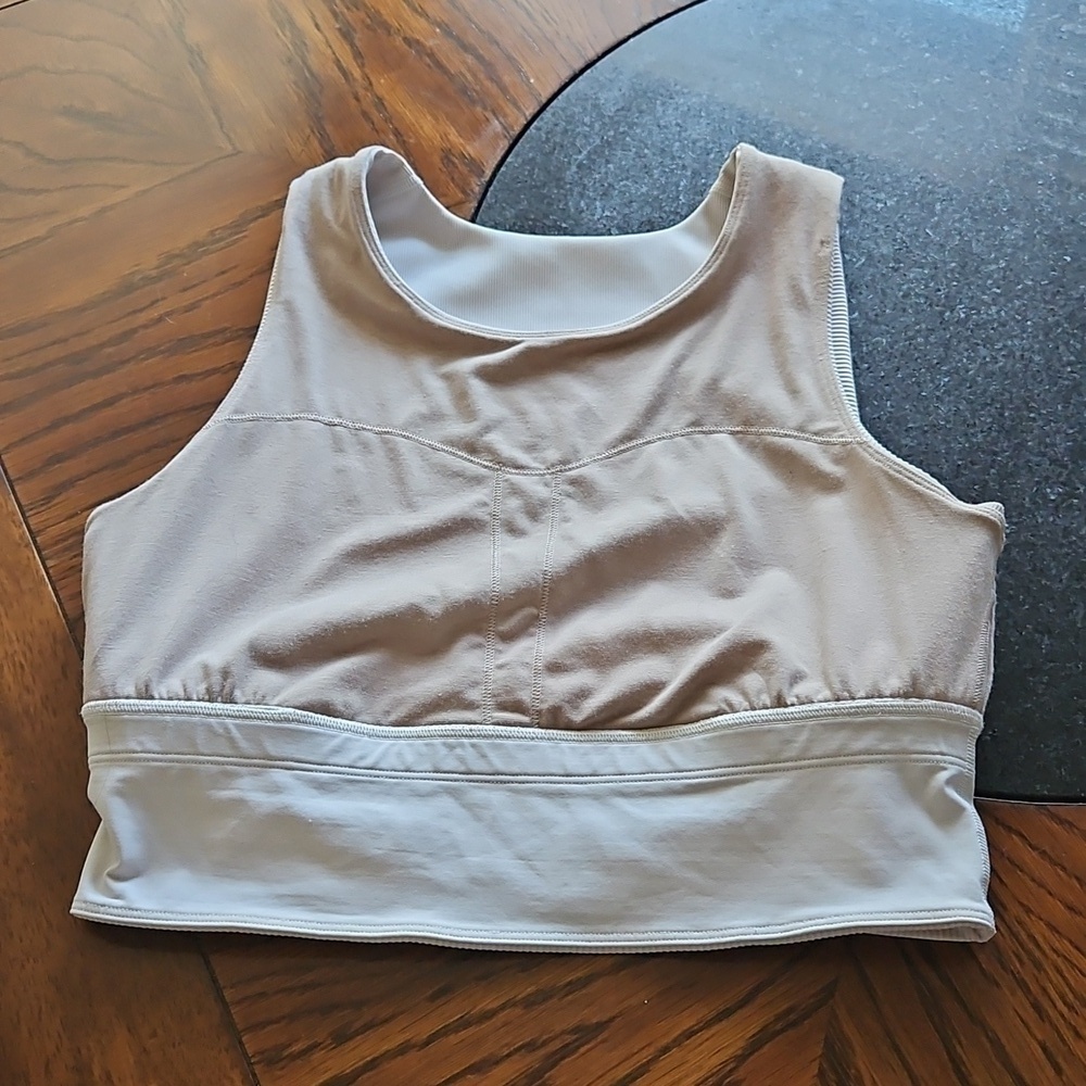 Lululemon White Kick Serve High Coverage Long Line Bra Size 10 - Picture 10 of 16